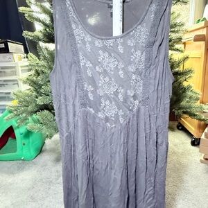 Torrid Gray Embroidered Lace Tank